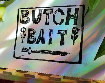 butch bait linocut print
