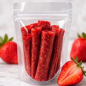 Erdbeer-Fruchtrollen | Gesunder Snack für Kinder | Natürliches Fruchtleder | Hausgemachter Snack | Ohne Konservierungsstoffe Bild 3