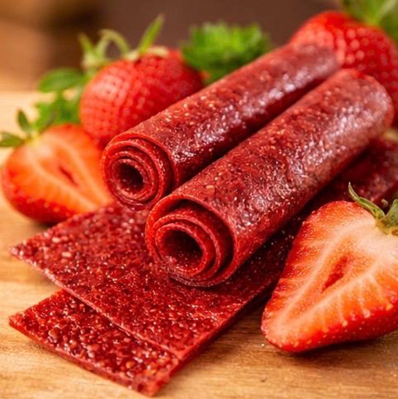 Erdbeer-Fruchtrollen | Gesunder Snack für Kinder | Natürliches Fruchtleder | Hausgemachter Snack | Ohne Konservierungsstoffe 5 - Count