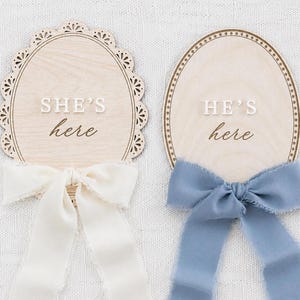 He's or She's Here Birth Announcement Sign: It's a boy, It's a Girl Surprise Gender Reveal