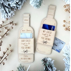 Weihnachten Lehrer Geschenk Kartenhalter, Kindergarten Lehrer Geschenk, Sip Sip Hooray, Amazon Ziel Visa Geschenkkartenhalter, personalisierte Ornament, Wein