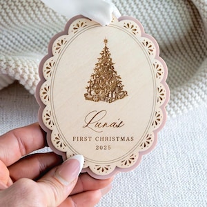 Personalized Baby's First Christmas Ornament: Christmas 2025 Keepsake, Gifts for New Mom and Baby