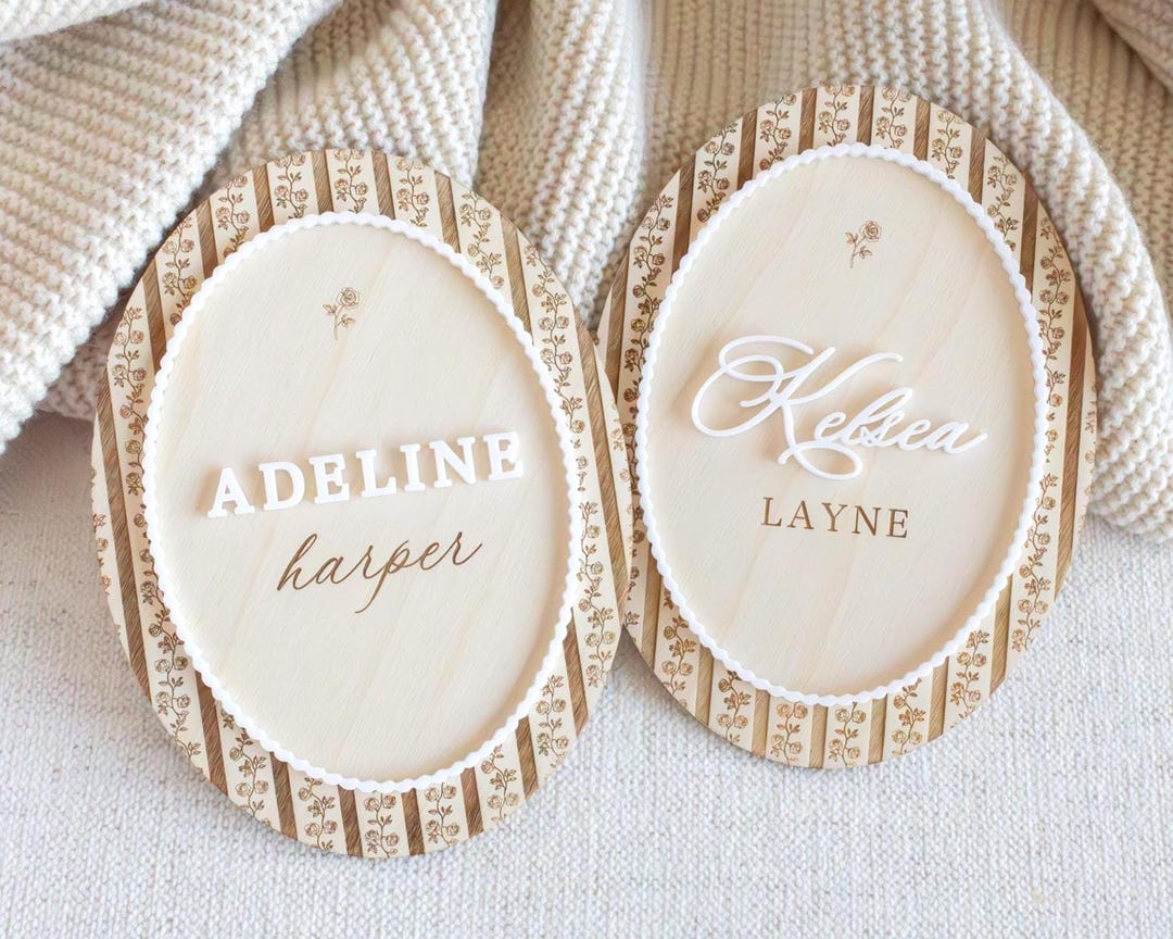 Personalized Baby Name Announcement Sign, Wooden Birth Name Plaque ...