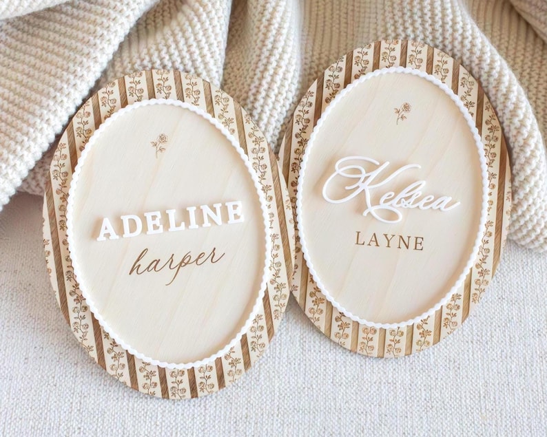 Personalized Baby Name Announcement Sign, Wooden Birth Name Plaque ...
