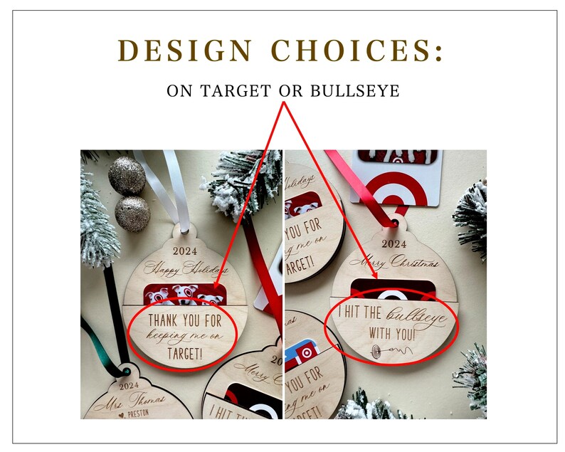 Target Christmas Gift Card Holder, Ornament Gift Tag Wooden Laser