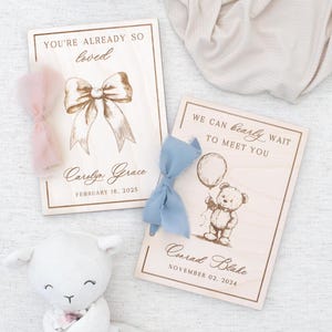 Libro de recuerdos de tarjetas para baby shower, decoración para baby shower con lazo coqueto, tema Can Bearly Wait to Meet You, portatarjetas, álbum de tarjetas personalizado