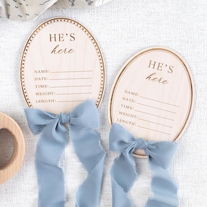 Signe révélateur de sexe statistique de naissance, plaques de faire-part de naissance à l'hôpital, il est ici, elle est ici, cadeau de baby shower, c'est un garçon, c'est une fille