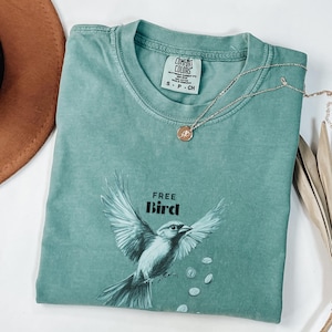 Comfort Colors® Free Bird Tee, Bird TShirt, Old School T-shirt, Retro Music Shirt, Rock Band Tee, Trendy Shirts
