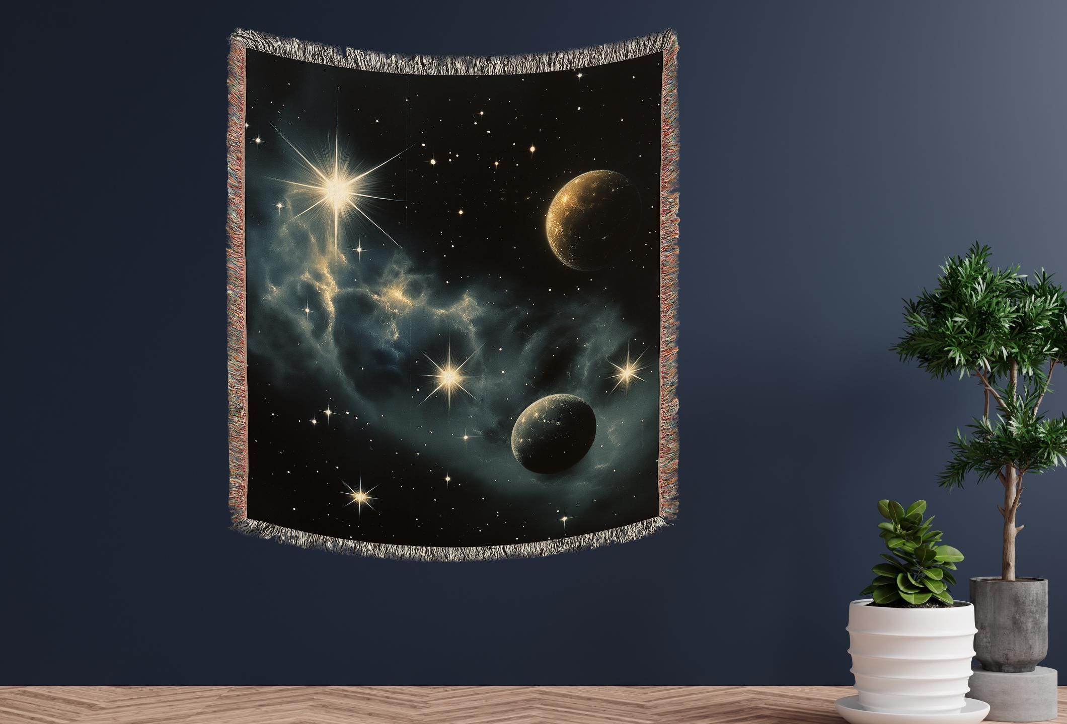 Howilath Galaxie-Fleecedecke – 150x200 Cm, Weicher Plüsch Mit Sternen-Muster, Für Bett, Couch & Camping