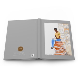 Cuaderno de escritura de tapa dura - Diseño de un joven negro leyendo, diario de reflexión para inspirarse y crear. imagen 8