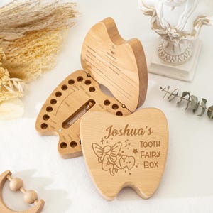 Caja de madera personalizada para dientes, caja para hada de los dientes de bebé, soporte grabado para hada de los dientes, bandejas para hada de los dientes de leche para bebé, regalo unisex para niños, regalo de cumpleaños