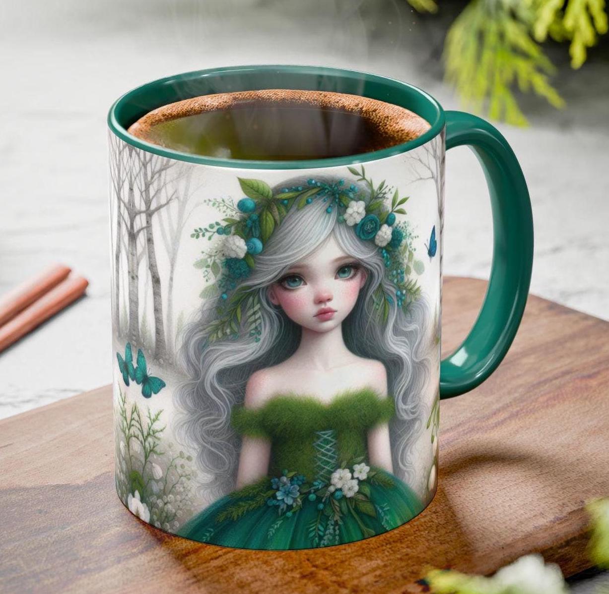Tazza PRINCIPESSA DELLE FATE, tazza da caffè fata della foresta incantata, tazza da favola magica, regalo per ragazze, decorazione da cucina, tazza da ragazza fantasy principessa BJD