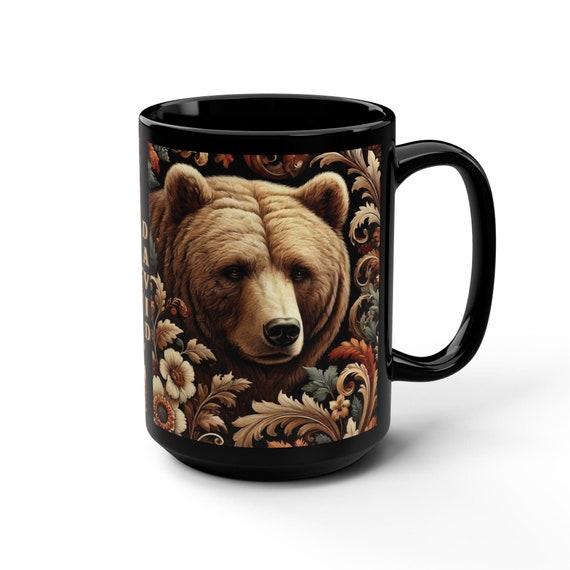 Personalized Bear Mug, Custom 15oz Coffee Cup, Cute Bear Gift, Unique  Animal Lover Present, Customizable Ceramic Tea Mug, Grizzly Bear
