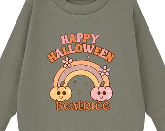 Pull d'Halloween personnalisé pour enfants, sweat-shirt avec nom mignon