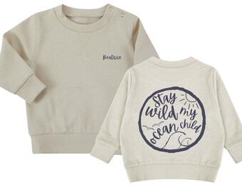 Pull personnalisé pour enfant : pull Stay Wild océan pour enfant