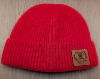 Red Wool Beanie: Liberty Pretzel Design, Philly Pride