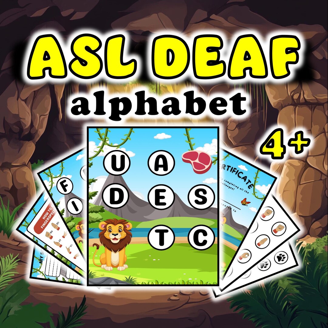 ASL Sign Language Alphabet Bingo | Printable ABC Cards + Lion Reward ...