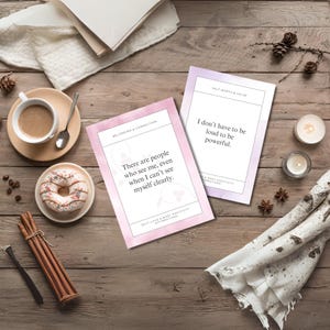 Tarjetas de Afirmación de Amor Propio (PDF Imprimible) – 50 Ideas para Sentirse Positivo y Confianza Corporal – Baraja de Cartas Curativas Inspirada en el Fandom