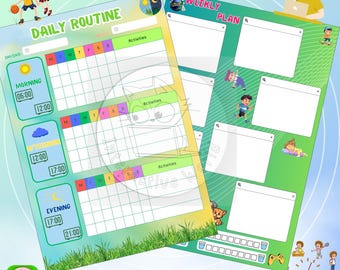 Planificador diario y semanal para niños: Tabla de actividades imprimible (PDF/JPG)