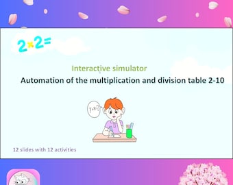 Presentación animada interactiva "Automatización de las tablas de multiplicar y dividir del 2 al 10"