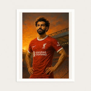 Mo Salah Liverpool FC Portrait: Anfield Stadium Art (Digital Download)