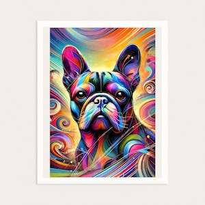 Colorful French Bulldog Art Print: Abstract Frenchie Dog (Digital Download)