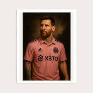 Lionel Messi Wall Art Digital Download | Inter Miami Football Poster | Soccer Legend Portrait Print for Sports Fans