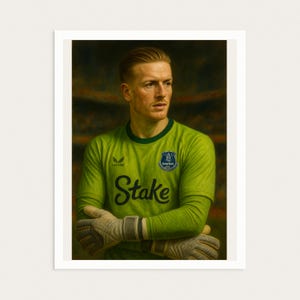 Jordan Pickford Portrait Art Print: Everton Football Gift (Digital Download)