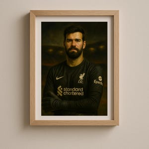 Liverpool Goalkeeper Portrait Digital Download, Football Wall Art, Soccer Fan Poster, Alisson Becker Print, Football Home Décor