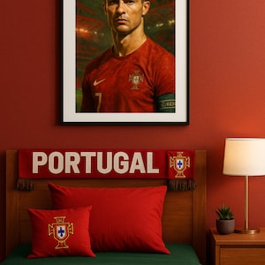 Cristiano Ronaldo Portugal Football Poster – Realistic Digital Painting Wall Art for Fans, Soccer Lover Gift, Sports Home & Office Décor