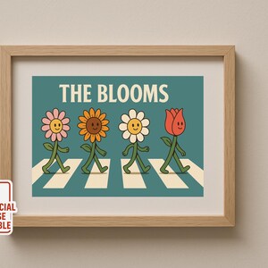 Retro Flower Power Print: Playful Nursery & Kids Room Art (Digital Download)