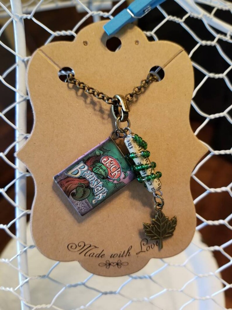 Jack and the Beanstalk Book Necklace