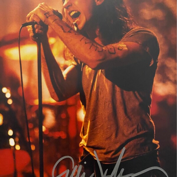 Pearl Jam Eddie Vedder Original Autographed Photo - framed