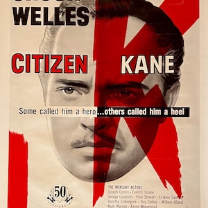 Póster original de la película Ciudadano Kane, relanzamiento del 50.º aniversario, 1991