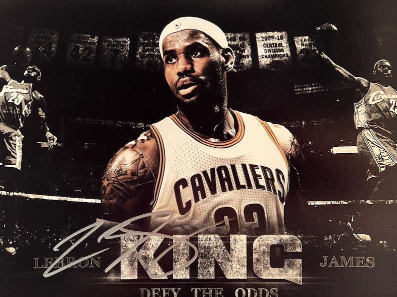 Lebron Lettering Lebron James Original Autographed Photo - Framed - Etsy