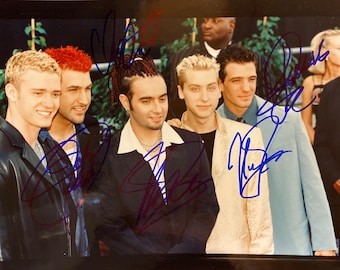 NSYNC-band signerat originalfoto - inramat