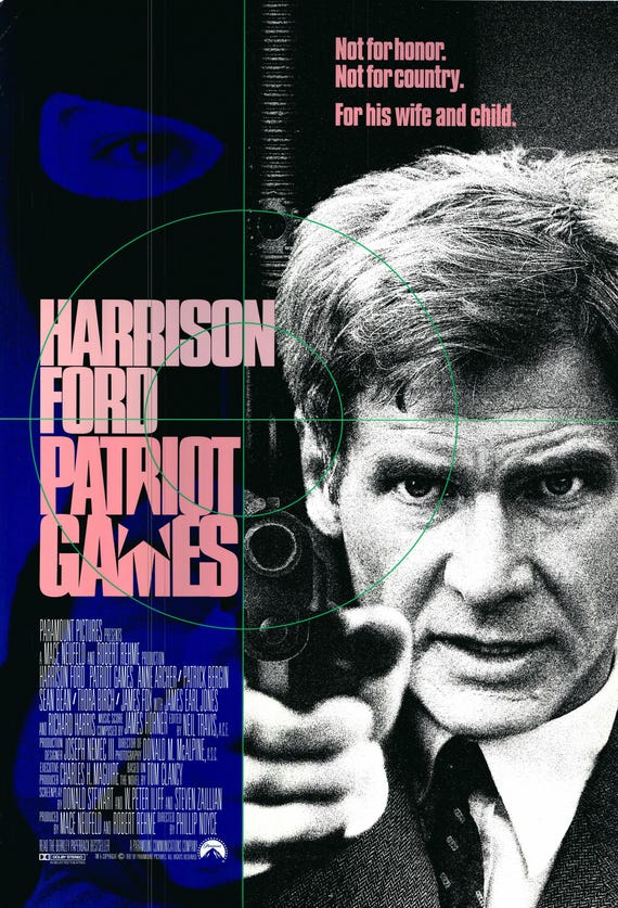 パトリオット・ゲーム　USオリジナル映画ポスター パトリオット・ゲーム 1992 オリジナル ワンシート ポスター