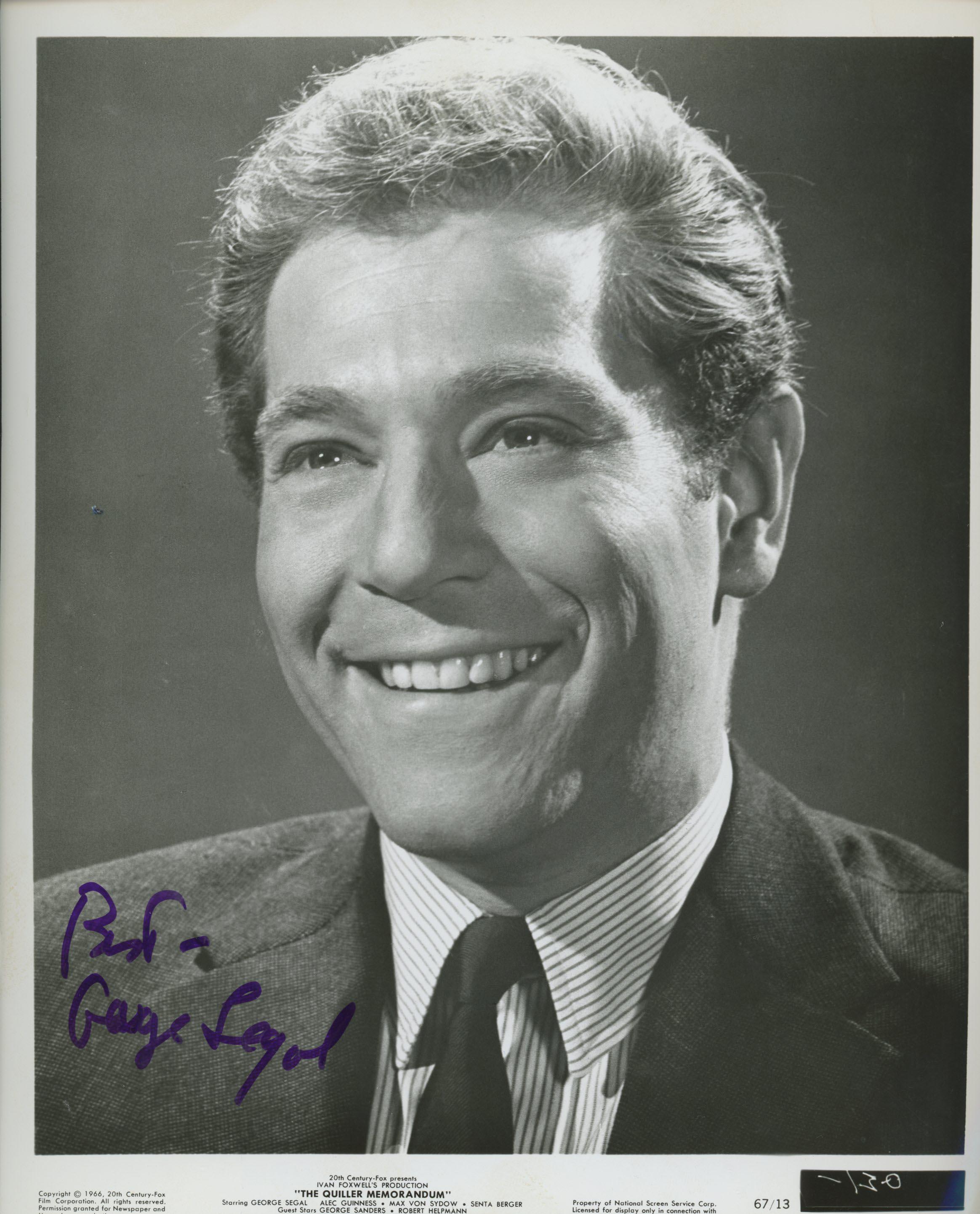 Greg Segall George Segal Original Autographed Photo - Framed - Etsy