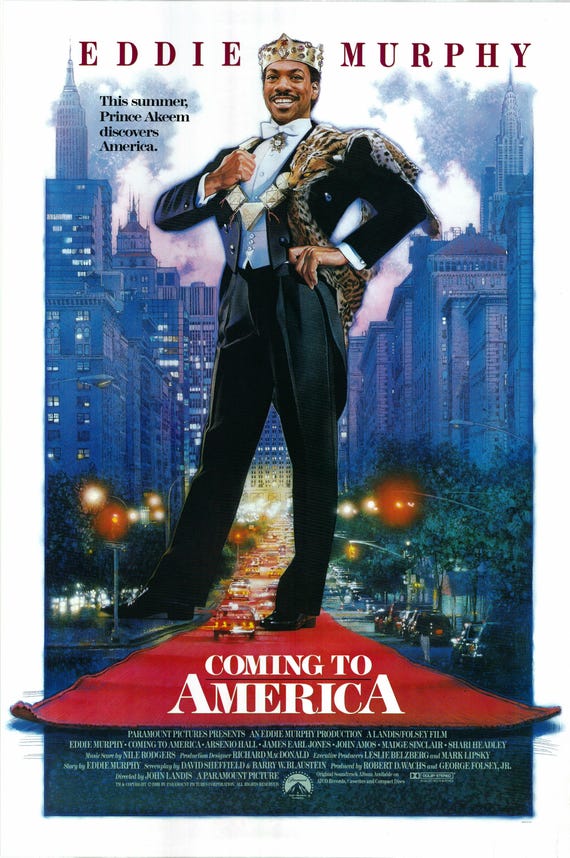 Coming to America 1988 Original Vintage One Sheet Poster