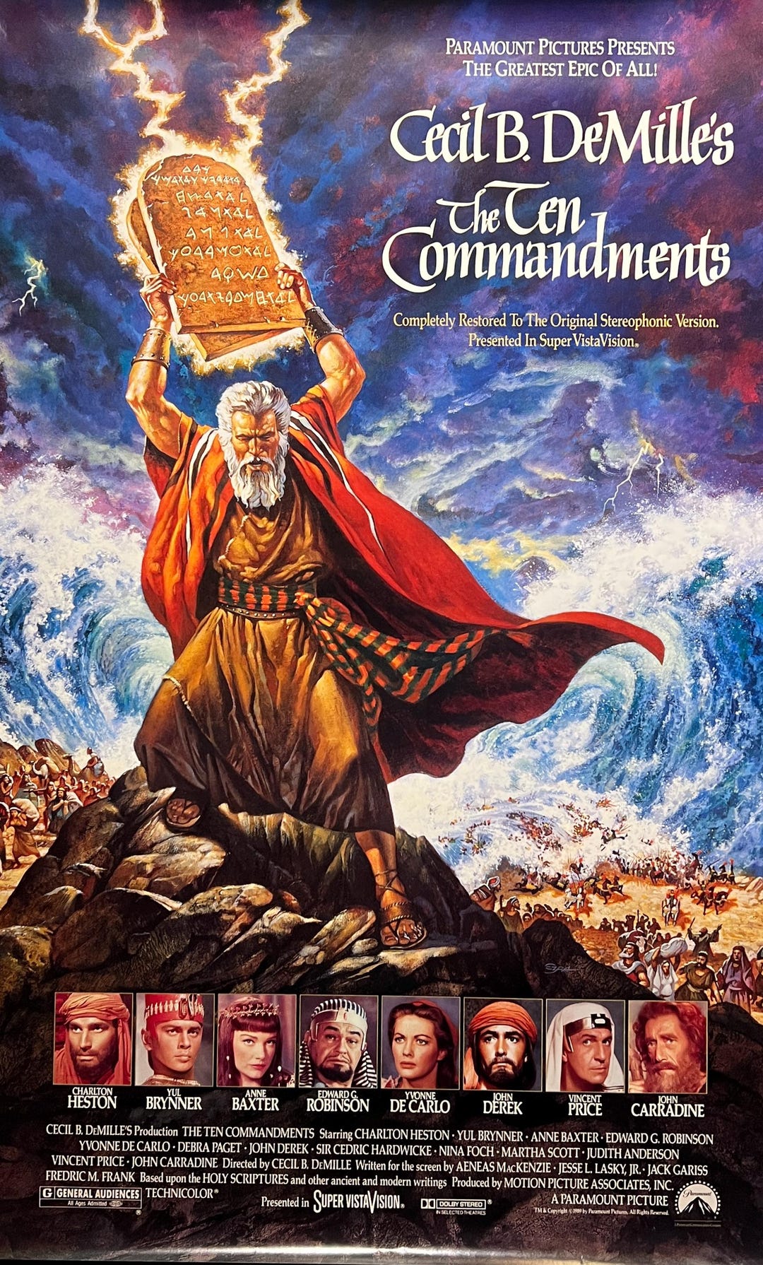当時物】B2 映画 ポスター 十戒 THE TEN COMMANDMENTS 洋画 邦題 CECIL 