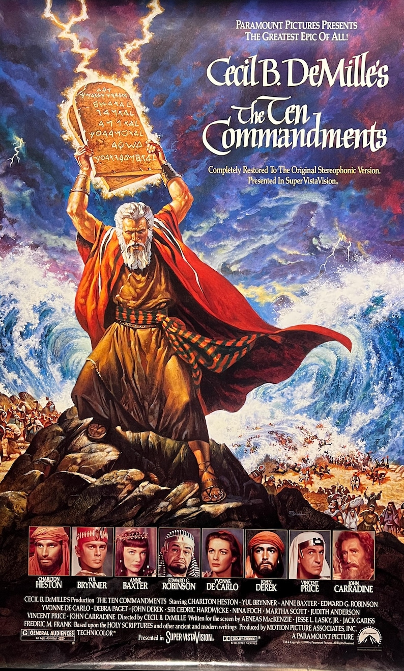 The Ten Commandments Re-release Original Movie Poster - Etsy