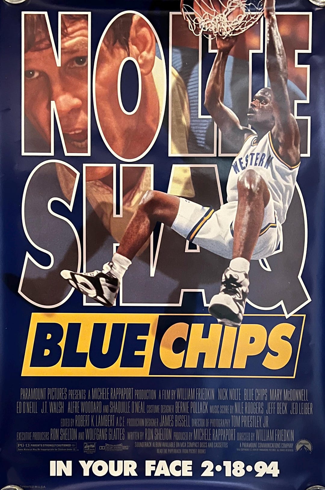 94年 シャキールオニール ペニーハーダウェイ BLUE CHIPS ポスター 