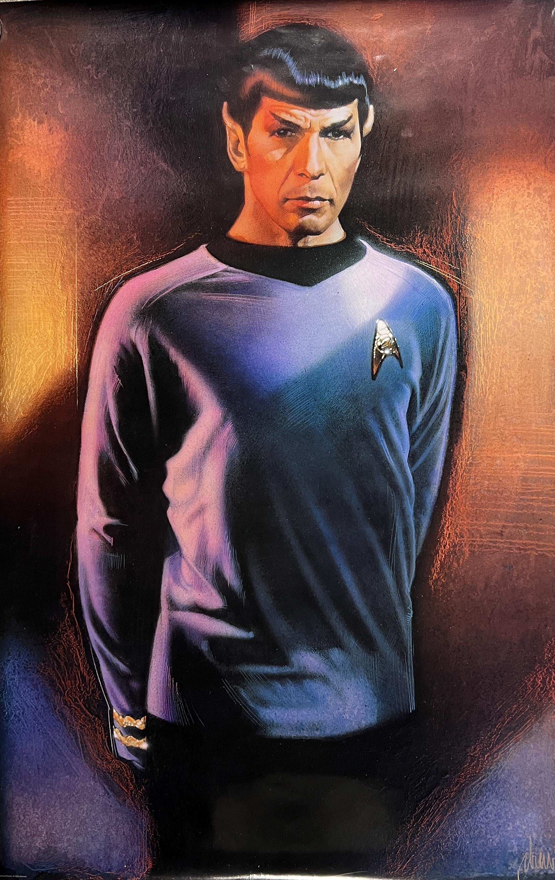 Rare Star Trek 1991 Character Illustration of Spock by Drew