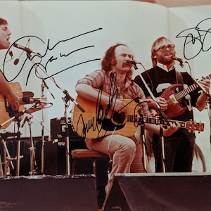 Crosby, Stills and Nash autographed photo - framed