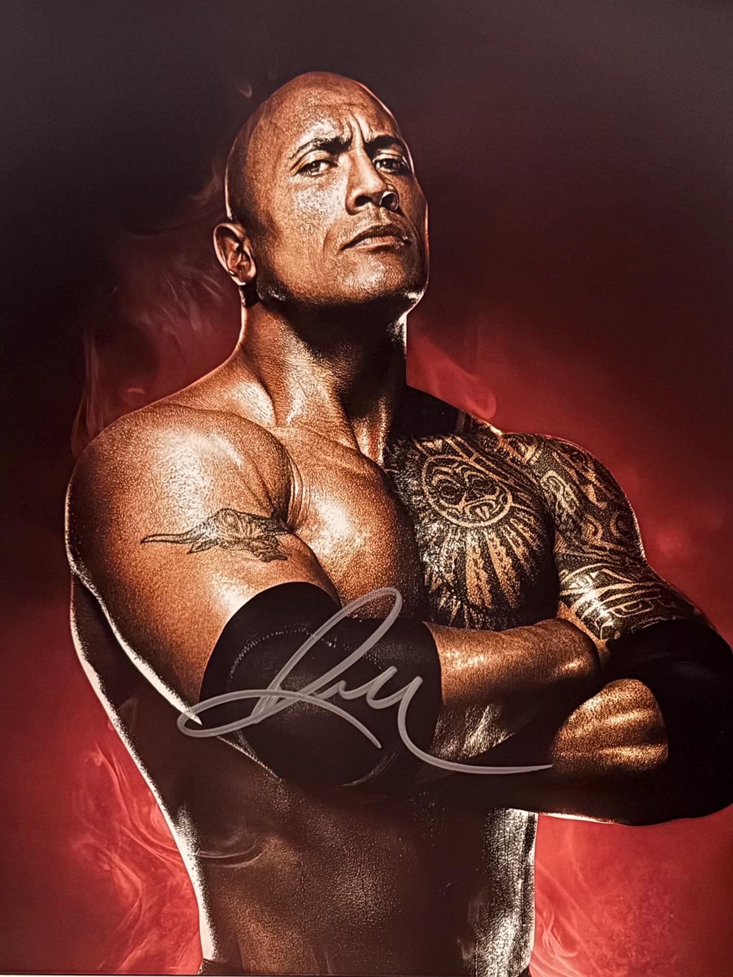 WWE/THEROCK 本人直筆サイン入りポートレート The Rock Wwe Autograph - Etsy