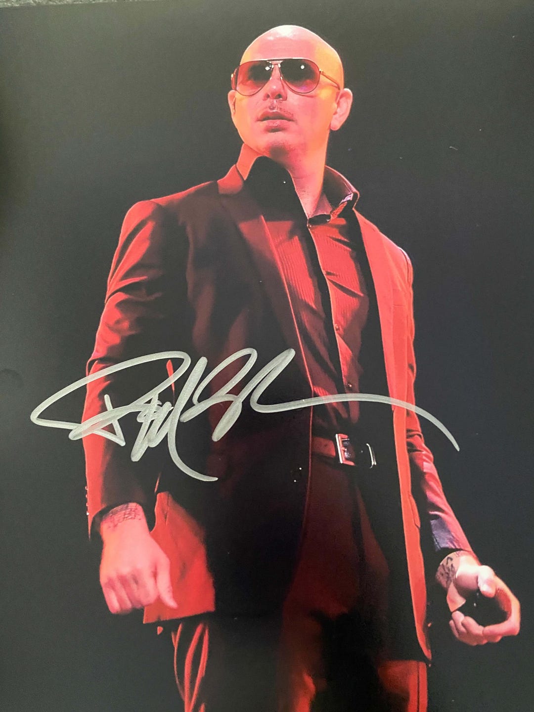 Prof Rapper Autographing Rapper Pitbull Original Autographed Photo - Framed - Etsy
