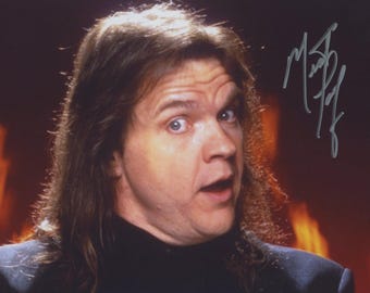 Fotografía original autografiada del músico Meatloaf - enmarcada