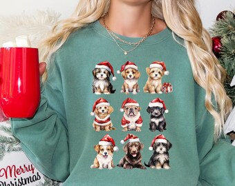 Sudadera navideña para perros, suéter navideño para perros, suéter para amantes de los perros, colores cómodos, sudadera navideña, regalo navideño para perros, camiseta para mamá de perros, perros