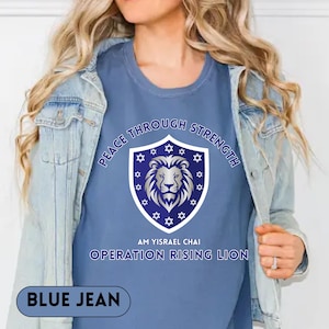 Peace through Strength Shirt, Comfort Colors T-Shirt, Operation Rising Lion Shirt, Stand with Israel Shirt, Am Yisrael Chai, Zionist T-Shirt