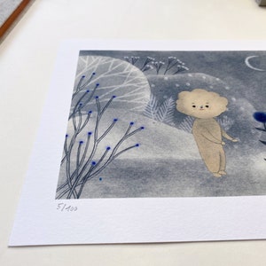 Blue Flower Art Print image 5